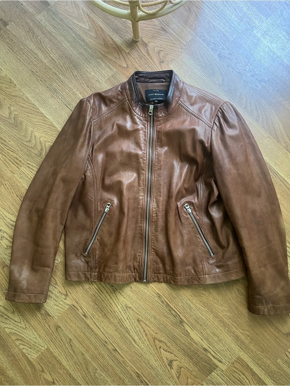 Soft  brown Leather Jacket - lucky brand - women’s XL
